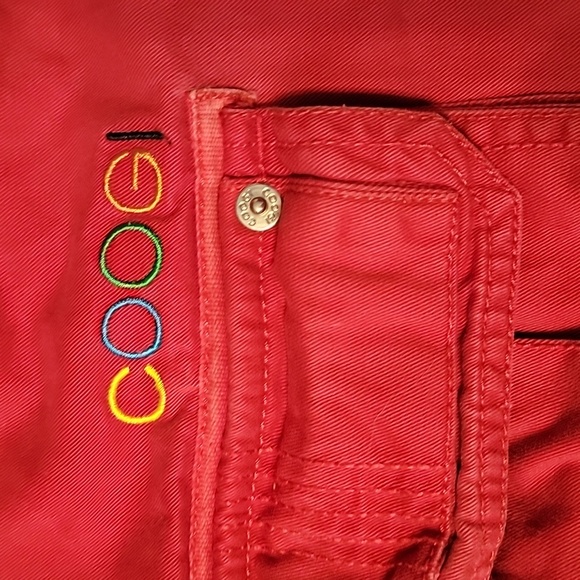 COOGI Y2K Jean Cargo Carpenter Skater Shorts Red Men's Size 44 - Picture 3 of 6